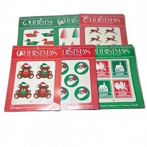 Vintage Meyercord Christmas Collection Craft Decals set of 6